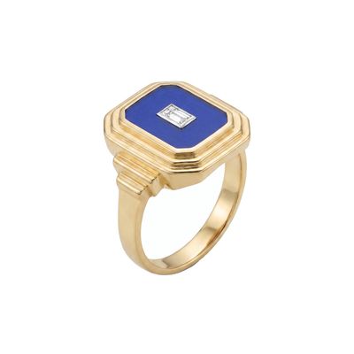 Art Deco Lapis Mine Gümüş Yüzük