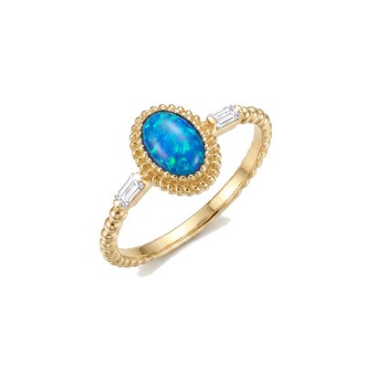 Opal Damlası Burgu Yüzük