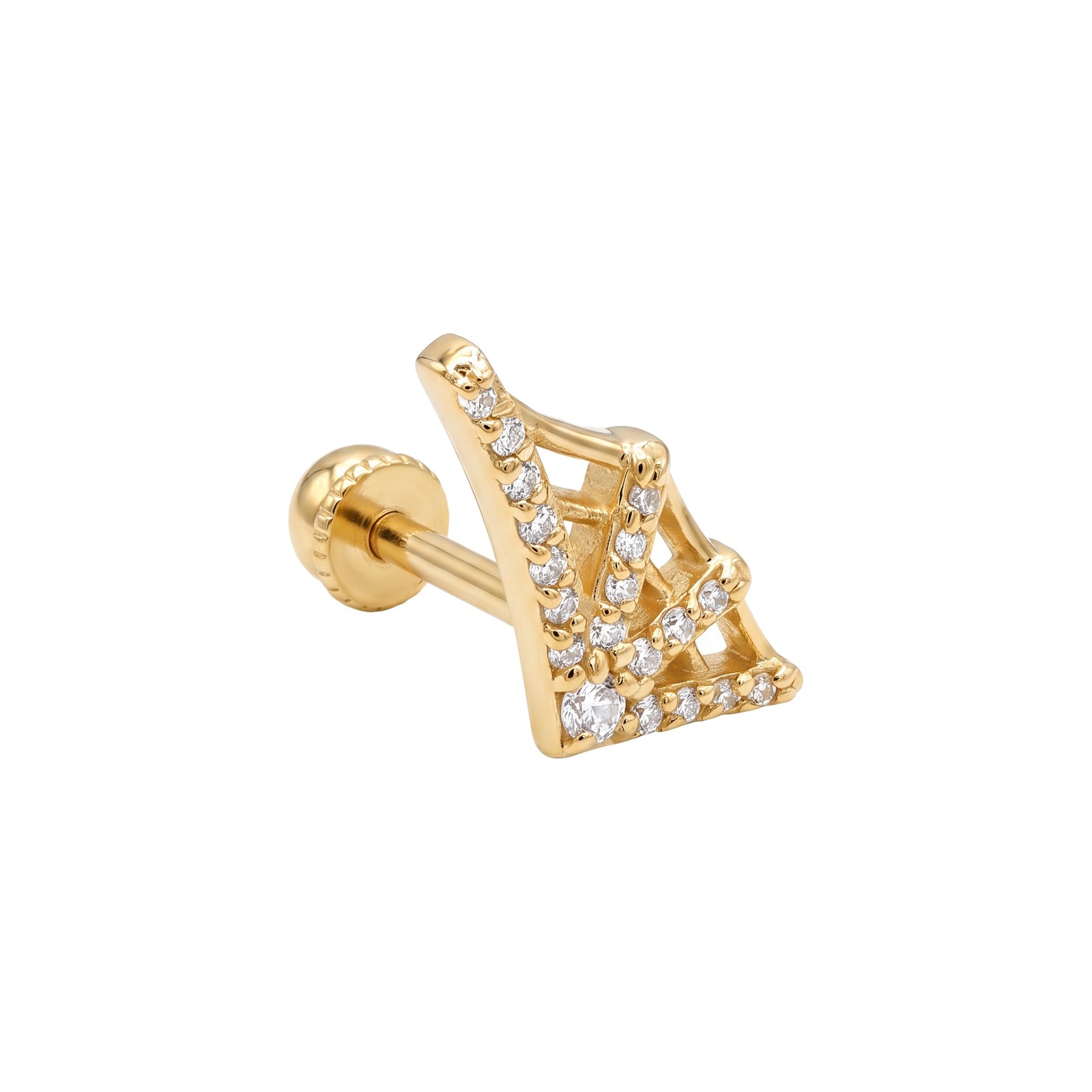 Üçgen Kafes Vidalı Tragus